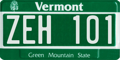 VT license plate ZEH101