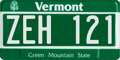 VT license plate ZEH121