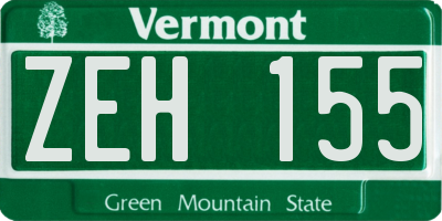 VT license plate ZEH155