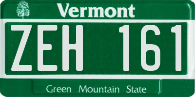 VT license plate ZEH161
