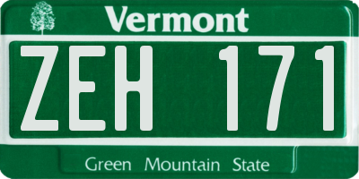 VT license plate ZEH171