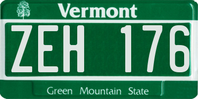 VT license plate ZEH176