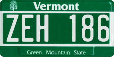 VT license plate ZEH186