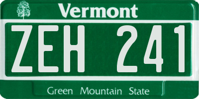 VT license plate ZEH241