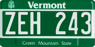 VT license plate ZEH243