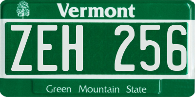 VT license plate ZEH256