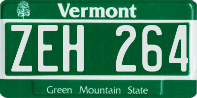 VT license plate ZEH264