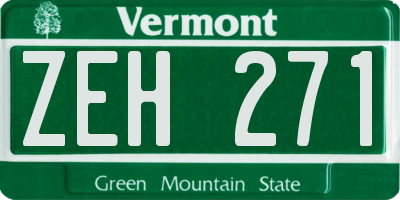 VT license plate ZEH271