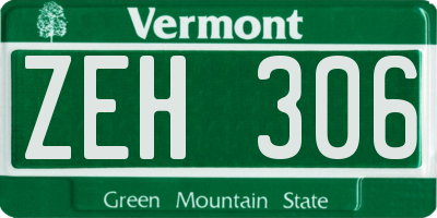 VT license plate ZEH306