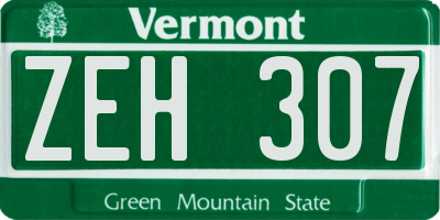 VT license plate ZEH307