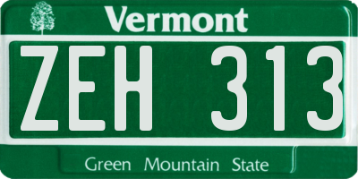 VT license plate ZEH313
