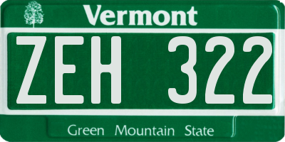 VT license plate ZEH322