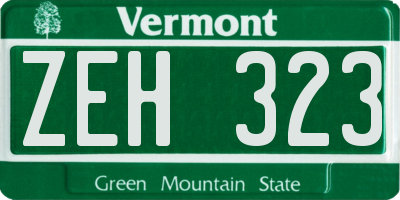 VT license plate ZEH323