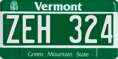 VT license plate ZEH324