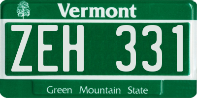VT license plate ZEH331