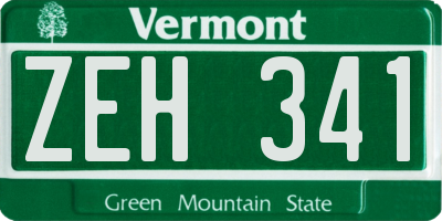 VT license plate ZEH341