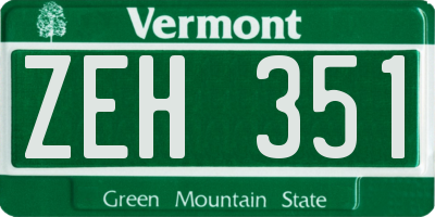 VT license plate ZEH351