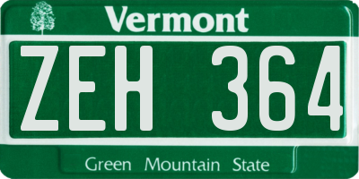 VT license plate ZEH364