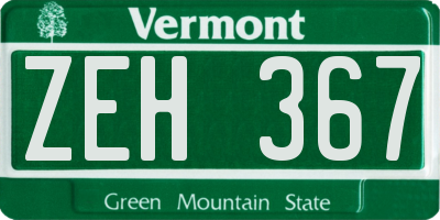 VT license plate ZEH367