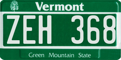 VT license plate ZEH368