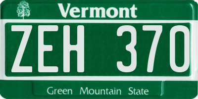 VT license plate ZEH370