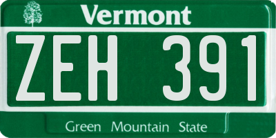 VT license plate ZEH391
