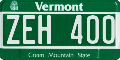 VT license plate ZEH400
