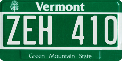 VT license plate ZEH410