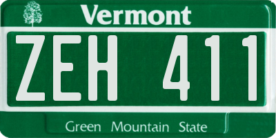 VT license plate ZEH411