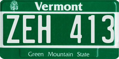 VT license plate ZEH413