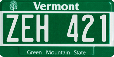 VT license plate ZEH421