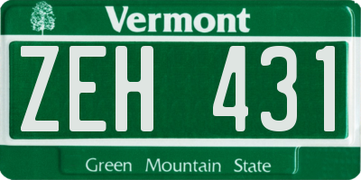 VT license plate ZEH431