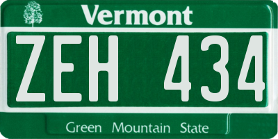 VT license plate ZEH434