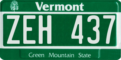 VT license plate ZEH437
