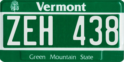 VT license plate ZEH438