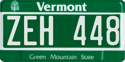 VT license plate ZEH448