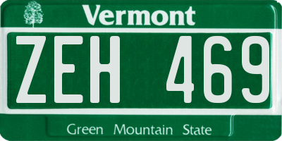 VT license plate ZEH469