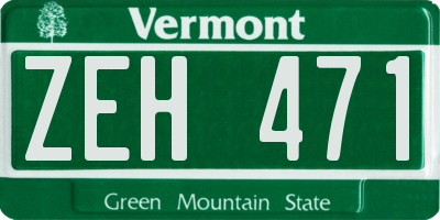 VT license plate ZEH471