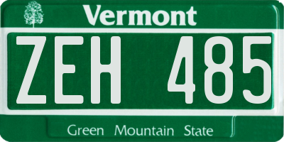 VT license plate ZEH485