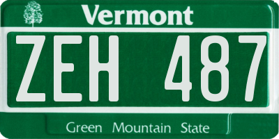 VT license plate ZEH487