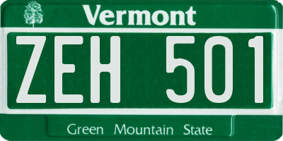 VT license plate ZEH501