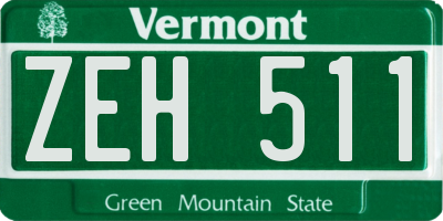 VT license plate ZEH511