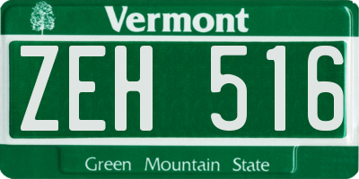 VT license plate ZEH516