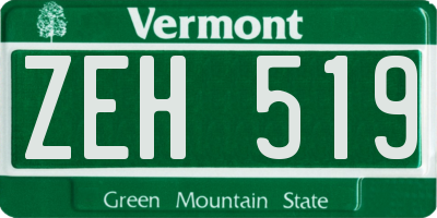 VT license plate ZEH519