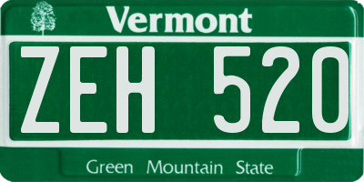 VT license plate ZEH520