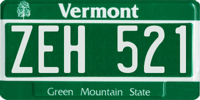 VT license plate ZEH521