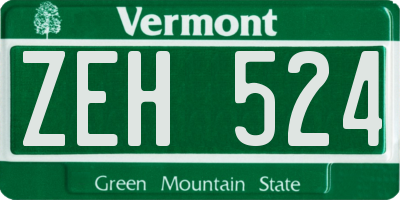 VT license plate ZEH524