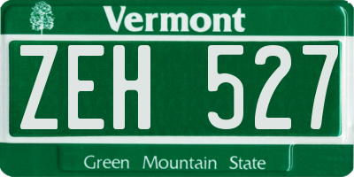 VT license plate ZEH527