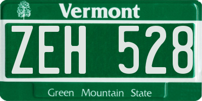 VT license plate ZEH528