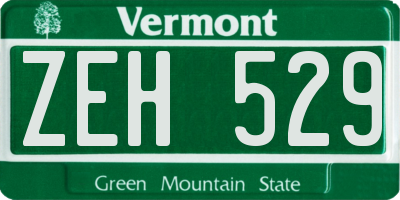 VT license plate ZEH529